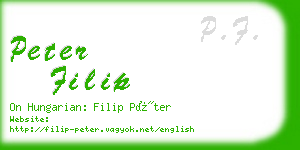 peter filip business card